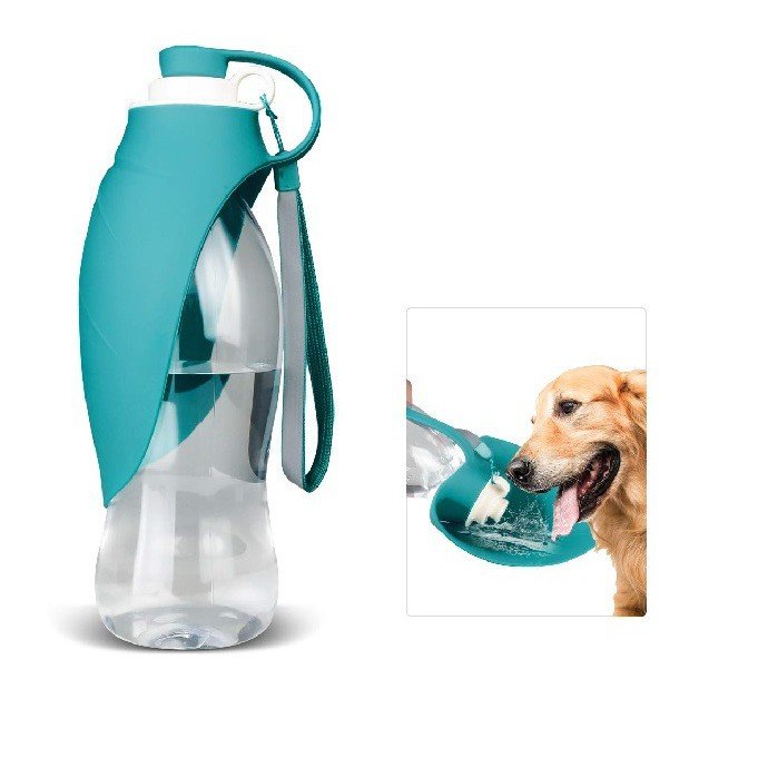 Garrafa Pet Água Bebedouro 589ml Moderna Cachorro Passeio - Cor Verde-escuro - Home Pet - Imagem 3